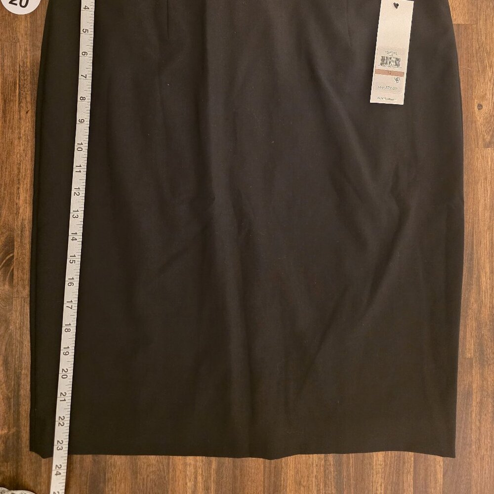 NWT Calvin Klein Black Pencil Skirt Size 12 Office Career S2ST1705 - Picture 2 of 8